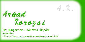 arpad korozsi business card